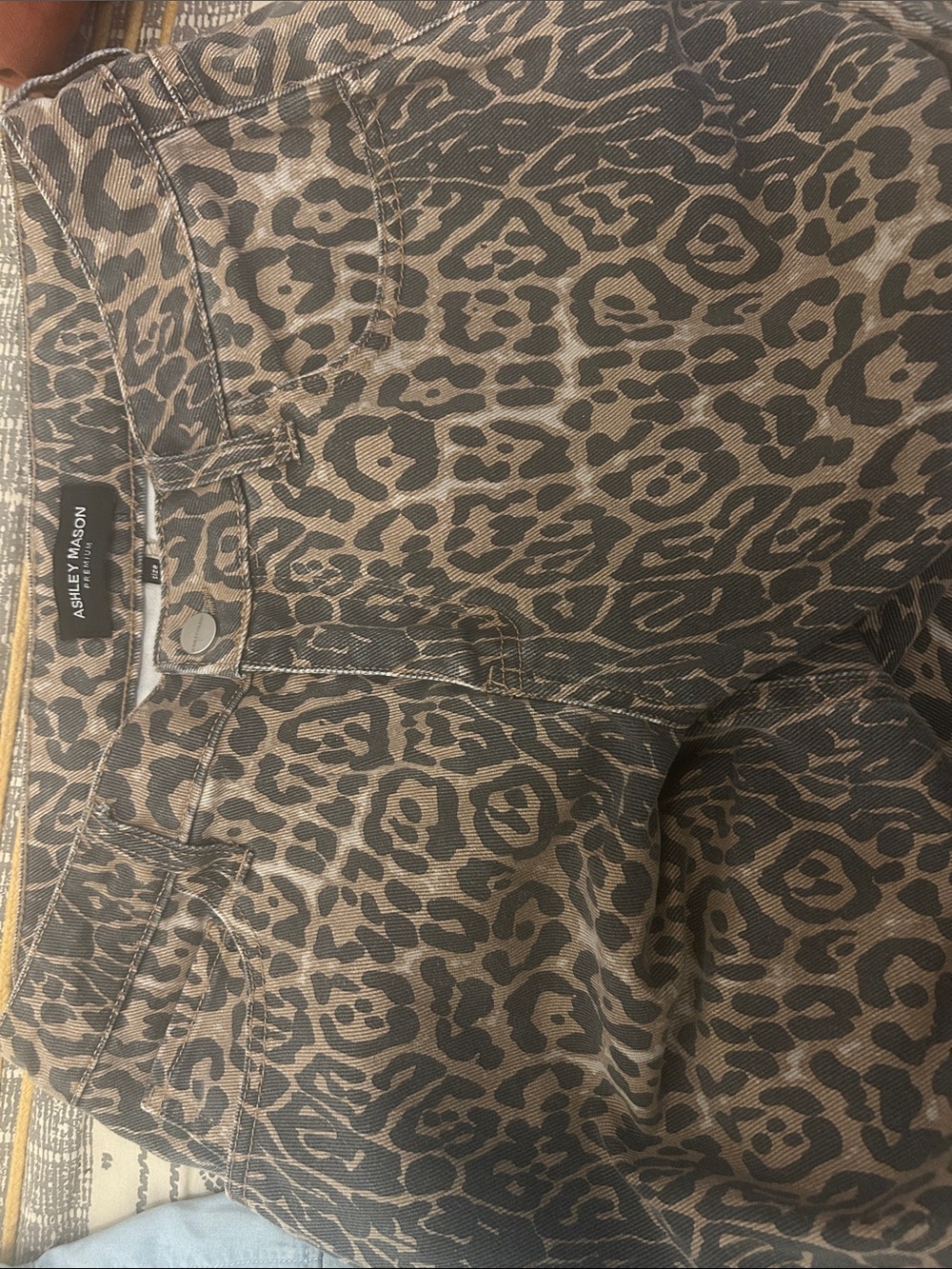 Ashley Madison Leopard Print Jeans - Brown & Black